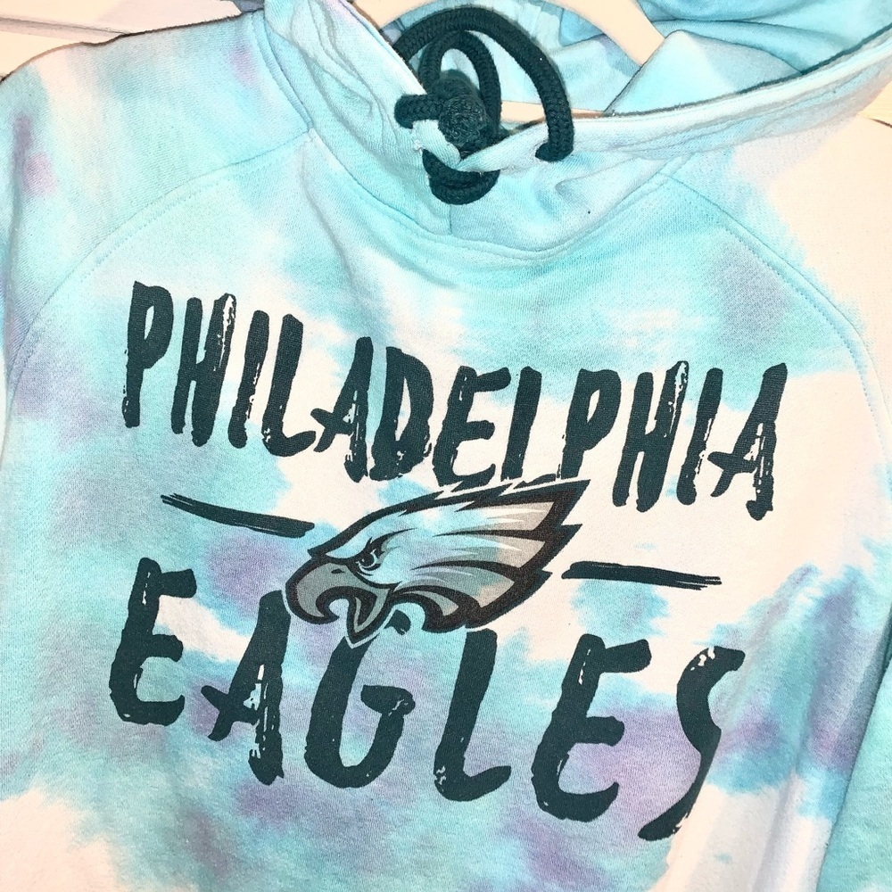 NFL Philadelphia Eagles Tie Dye Hoodie Blue Women’s Size Large - Picture 6 of 10